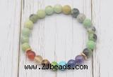 CGB6285 8mm Australia chrysoprase 7 chakra beaded mala stretchy bracelets