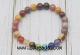 CGB6289 8mm mookaite 7 chakra beaded mala stretchy bracelets