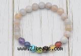 CGB6356 8mm colorful agate 7 chakra beaded mala stretchy bracelets