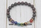 CGB6361 8mm brecciated jasper 7 chakra beaded mala stretchy bracelets