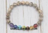 CGB6366 8mm feldspar 7 chakra beaded mala stretchy bracelets