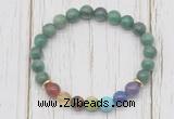 CGB6372 8mm African jade 7 chakra beaded mala stretchy bracelets