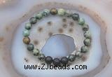 CGB6412 8mm round African turquoise & black lava beaded bracelets