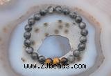 CGB6414 8mm round black labradorite & yellow tiger eye beaded bracelets