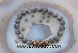 CGB6415 8mm round matte black labradorite & yellow tiger eye beaded bracelets