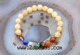 CGB6498 8mm round honey jade 7 chakra beads bracelet wholesale