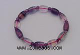 CGB660 7.5 inches 5mm round & 8*11mm drum fluorite bracelet