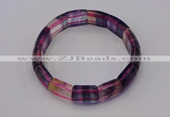 CGB663 7.5 inches 13*16mm rainbow fluorite gemstone bracelet