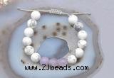 CGB6740 10mm round white howlite & lavender amethyst adjustable bracelets