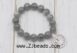 CGB6814 10mm, 12mm labradorite beaded bracelet with alloy pendant