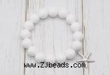 CGB6833 10mm, 12mm candy jade beaded bracelet with alloy pendant