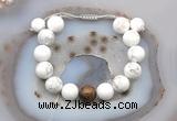 CGB6949 12mm round white howlite & bronzite adjustable bracelets