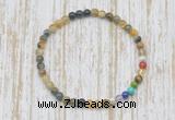 CGB7001 7 chakra 4mm golden & blue tiger eye beaded meditation yoga bracelets