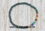 CGB7009 7 chakra 4mm green tiger eye beaded meditation yoga bracelets