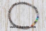 CGB7017 7 chakra 4mm grey opal beaded meditation yoga bracelets