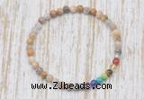 CGB7026 7 chakra 4mm yellow crazy lace agate beaded meditation yoga bracelets