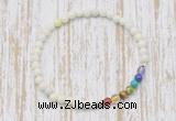CGB7039 7 chakra 4mm ivory jade beaded meditation yoga bracelets