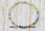 CGB7041 7 chakra 4mm flower jade beaded meditation yoga bracelets