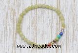 CGB7042 7 chakra 4mm China jade beaded meditation yoga bracelets