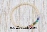 CGB7046 7 chakra 4mm honey jade beaded meditation yoga bracelets