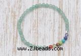 CGB7048 7 chakra 4mm green aventurine beaded meditation yoga bracelets