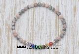 CGB7069 7 chakra 4mm pink zebra jasper beaded meditation yoga bracelets