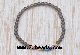 CGB7090 7 chakra 4mm smoky quartz beaded meditation yoga bracelets