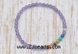 CGB7091 7 chakra 4mm light amethyst beaded meditation yoga bracelets