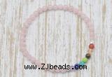 CGB7093 7 chakra 4mm pink morganite beaded meditation yoga bracelets