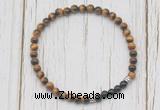 CGB7122 4mm yellow tiger eye & black onyx beaded meditation yoga bracelets