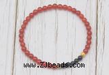 CGB7129 4mm red agate & black onyx beaded meditation yoga bracelets