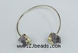 CGB720 13*18mm oval druzy amethyst gemstone bangles wholesale