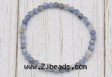 CGB7211 4mm tiny blue spot stone beaded meditation yoga bracelets