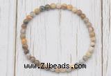 CGB7226 4mm tiny yellow crazy lace agate beaded meditation yoga bracelets