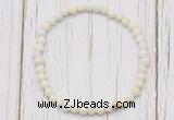 CGB7239 4mm tiny ivory jade beaded meditation yoga bracelets