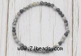 CGB7275 4mm tiny black water jasper beaded meditation yoga bracelets