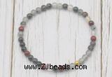 CGB7277 4mm tiny blood jasper beaded meditation yoga bracelets