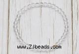 CGB7286 4mm tiny white crystal beaded meditation yoga bracelets