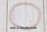 CGB7293 4mm tiny pink morganite beaded meditation yoga bracelets