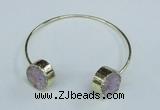 CGB732 15mm coin druzy agate gemstone bangles wholesale