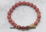 CGB7352 8mm red jasper bracelet with buddha for men or women