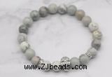 CGB7373 8mm greeting pine jasper bracelet with skull for men or women