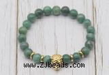 CGB7381 8mm African jade bracelet with tiger head for men or women