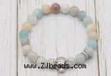 CGB7393 8mm amazonite bracelet with tiger head for men or women