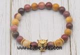 CGB7398 8mm mookaite bracelet with leopard head for men or women