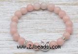 CGB7411 8mm Chinese pink opal bracelet with owl head for men or women