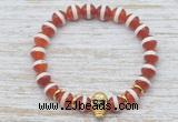 CGB7432 8mm Tibetan agate bracelet with skull for men or women