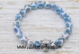 CGB7434 8mm Tibetan agate bracelet with leopard head for men or women