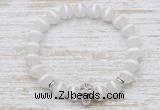 CGB7435 8mm matte Tibetan agate bracelet with skull for men or women