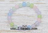 CGB7473 8mm colorful candy jade bracelet with owl head for men or women